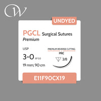 Premium PGCL Sutures 3-0, 3/8 PRC | Undyed | 19mm; 90cm