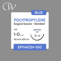 1 0 POLYPROPYLENE Sutures, 1/2 TP | Blue | 40mm; 100cm