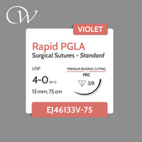 Rapid PGLA Sutures 4-0, 3/8 PRC | Violet | 13mm; 75cm