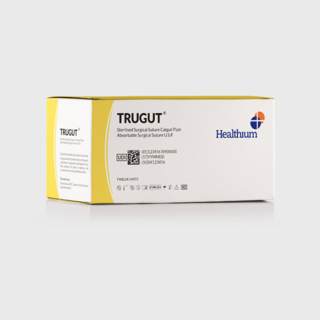 Premium Plain CATGUT Sutures, 5-0 | 3/8 RC | Yellow | 16mm; 68cm