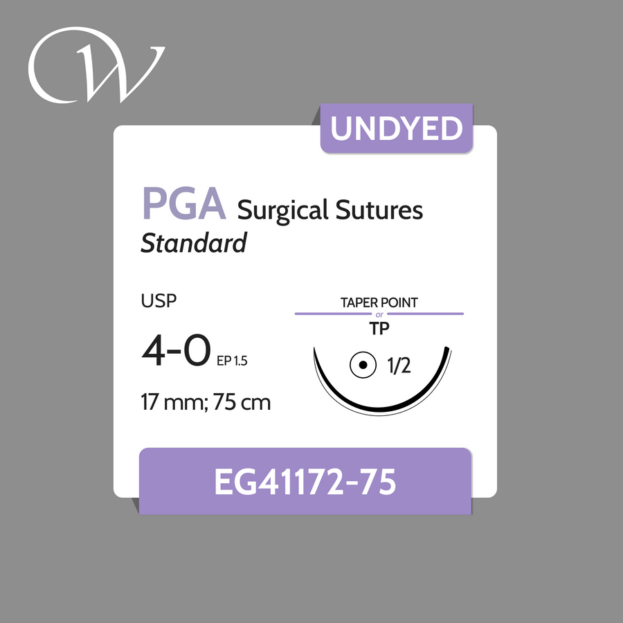 PGA Sutures 4-0, 1/2 TP | Violet | 17mm; 75cm