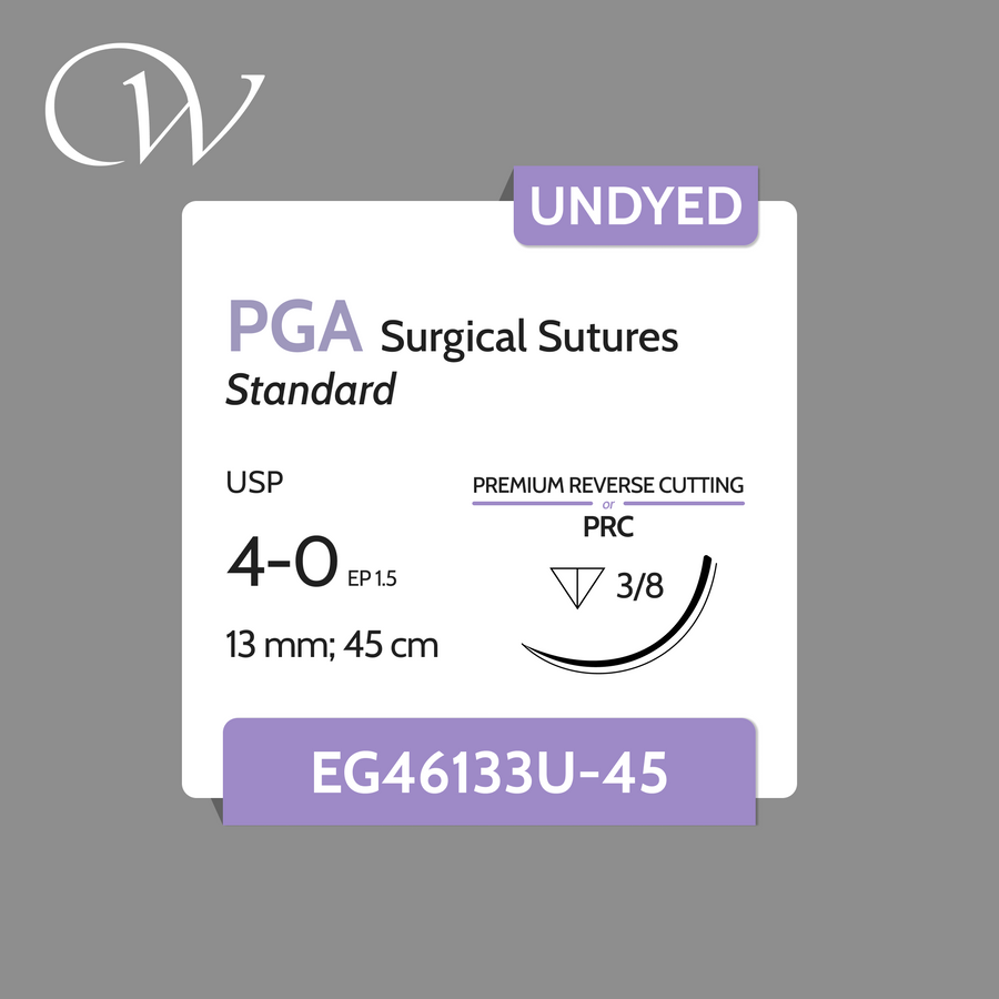 PGA Sutures 4-0, 3/8 PRC | Undyed | 13mm; 45cm