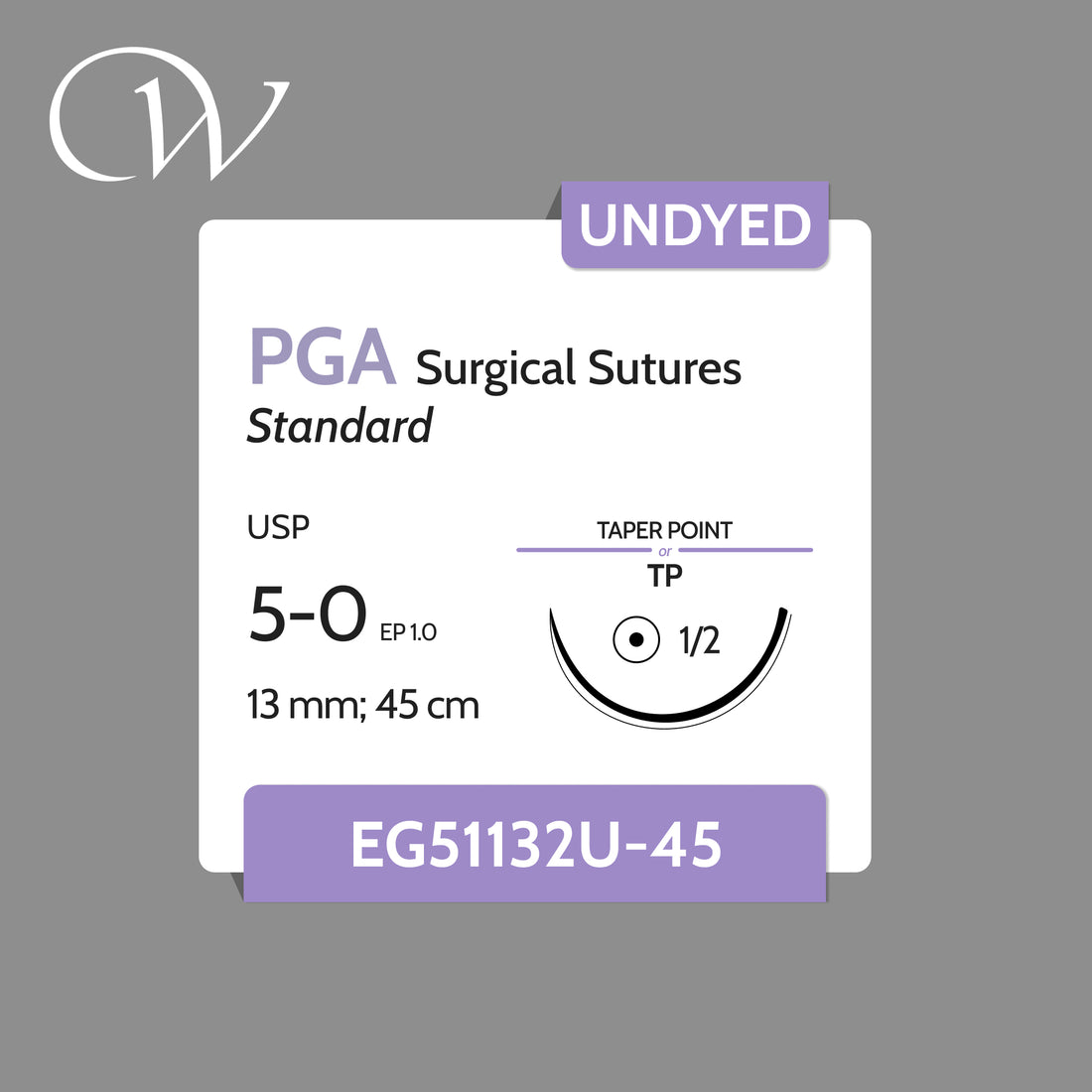 PGA Sutures 5-0, 1/2 TP | Undyed | 13mm; 45cm