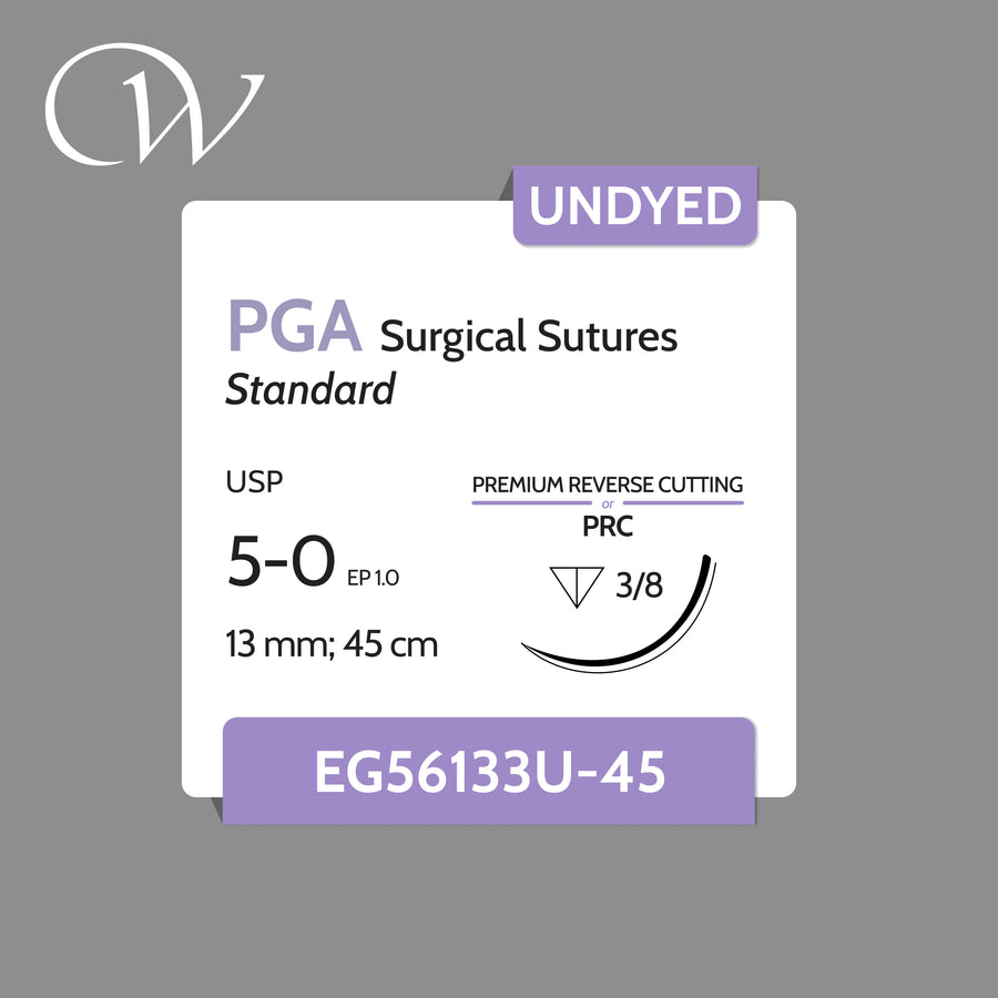 PGA Sutures 5-0, 3/8 PRC | Undyed | 13mm; 45cm