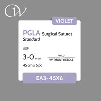 PGLA Sutures 3-0, Precut | Violet | 45cm x 6 pc