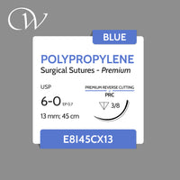 Premium POLYPROPYLENE Sutures 6-0, 3/8 PRC | Blue | 13mm; 45cm