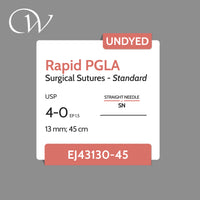 Rapid PGLA Sutures 4-0, Straight Needle | Undyed | 13mm; 45cm