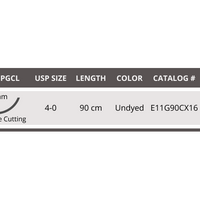 Endure PGCL Sutures, Undyed - 3/8 Premium Reverse Cutting, 90cm, 4-0
