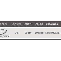 Endure PGCL Sutures, Undyed - 3/8 Premium Reverse Cutting, 90cm, 5-0
