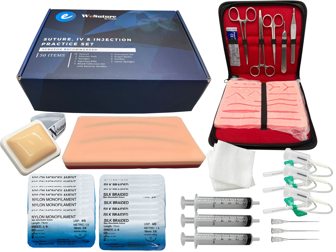 Endure Suture, IV & Injection Practice Set (50 Items)